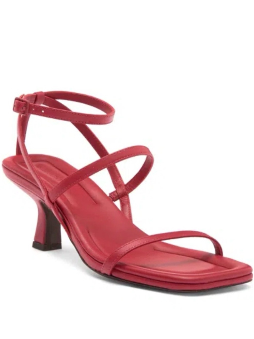 Vince Red Strappy Kitten Heel Sandal